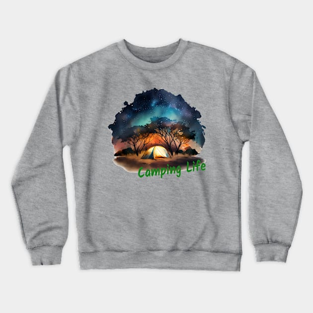 Camping Life Crewneck Sweatshirt by Luxinda